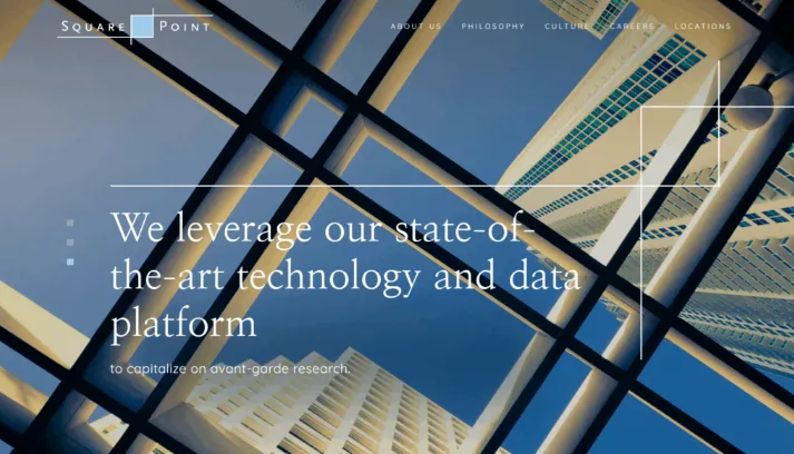 スクエアポイントキャピタル（Squarepoint Capital）のサイト画像