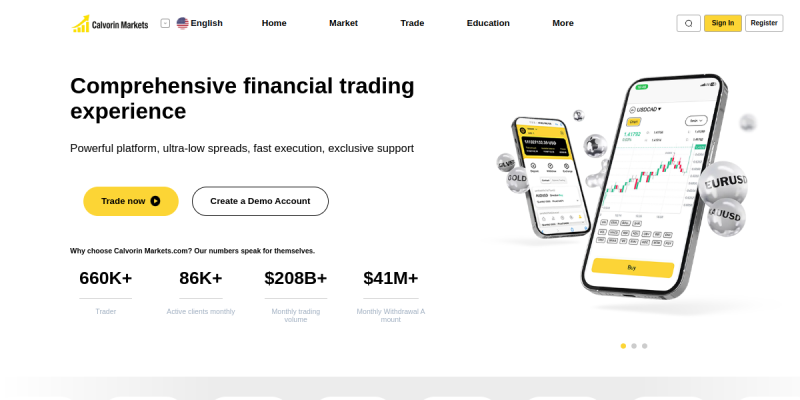 Calvorin Marketsのサイト画面（2026年10月10日時点）