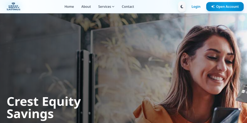 Crest Equity Savingsのサイト画像