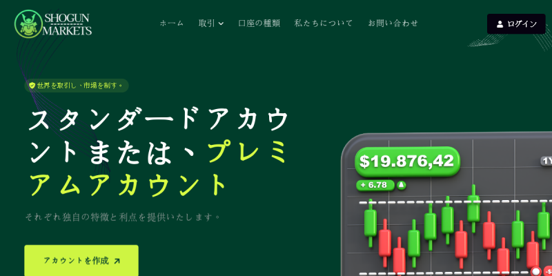 SHOGUN MARKETSのサイト画面（2026年10月5日時点）